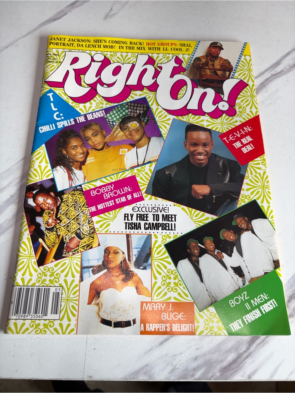 Right On! Magazine May 1993 Bobby Brown TLC Mary J Blige Boyz II Men Hip Hop R&B